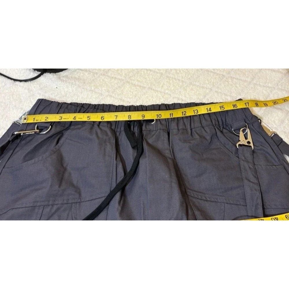New Sui Generis Designer Grunge Streetwear Zippers Clips Windbreaker Pants Large